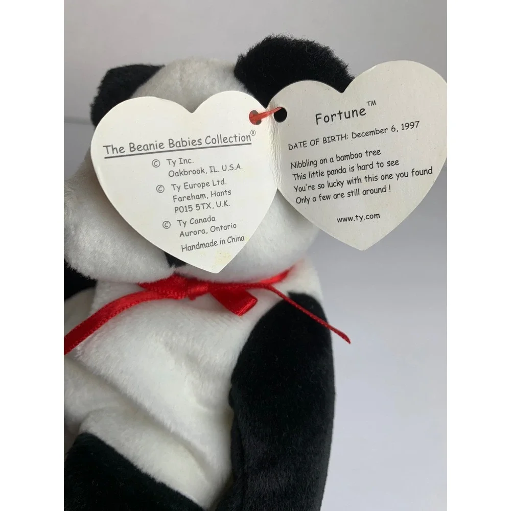 Ty Beanie Baby Fortune the Panda Black White‎ Bear 1997 vintage Retro Plush Toy